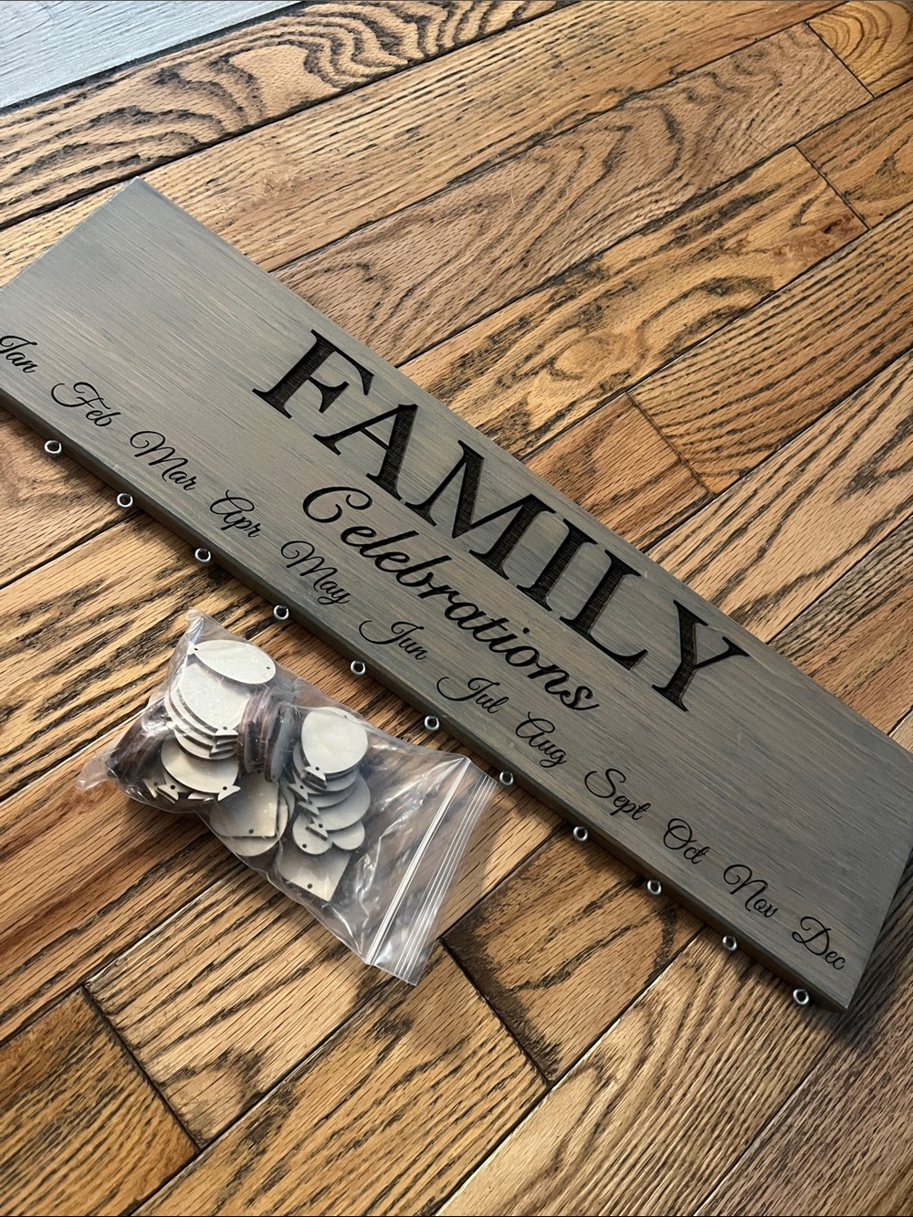 Family Celebrations Wall Plaque - Gray and Black